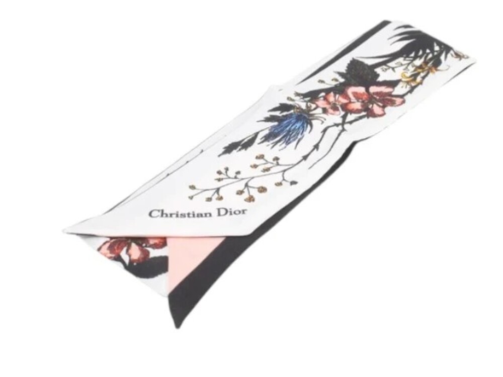 7529 - Christian Dior Mitzah Scarf White & Multicolor Floral